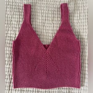 J. Crew Cropped Sweater Tank Top - Rose Pink